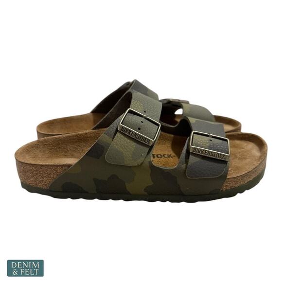 Birkenstock Arizona Camouflage Green Sandals Size 38 US 7/7.5 Women - Picture 7 of 13
